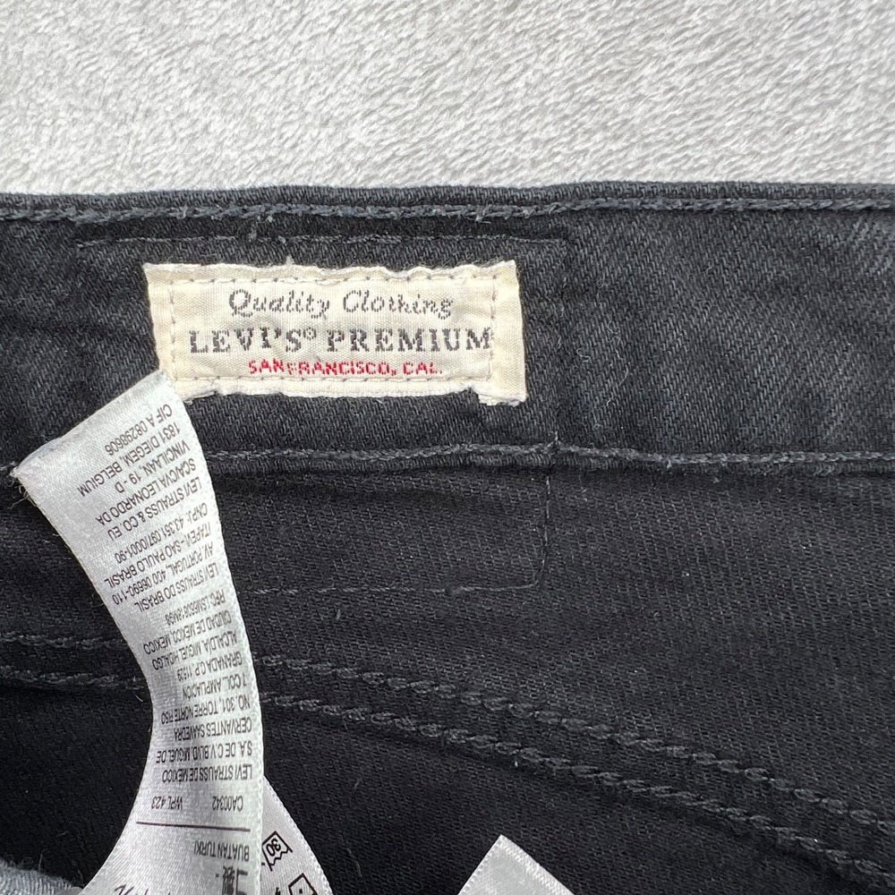 Levis Premium Jeans Womens 26 Black Wedgie Straight American Button Fly Denim - Picture 11 of 14